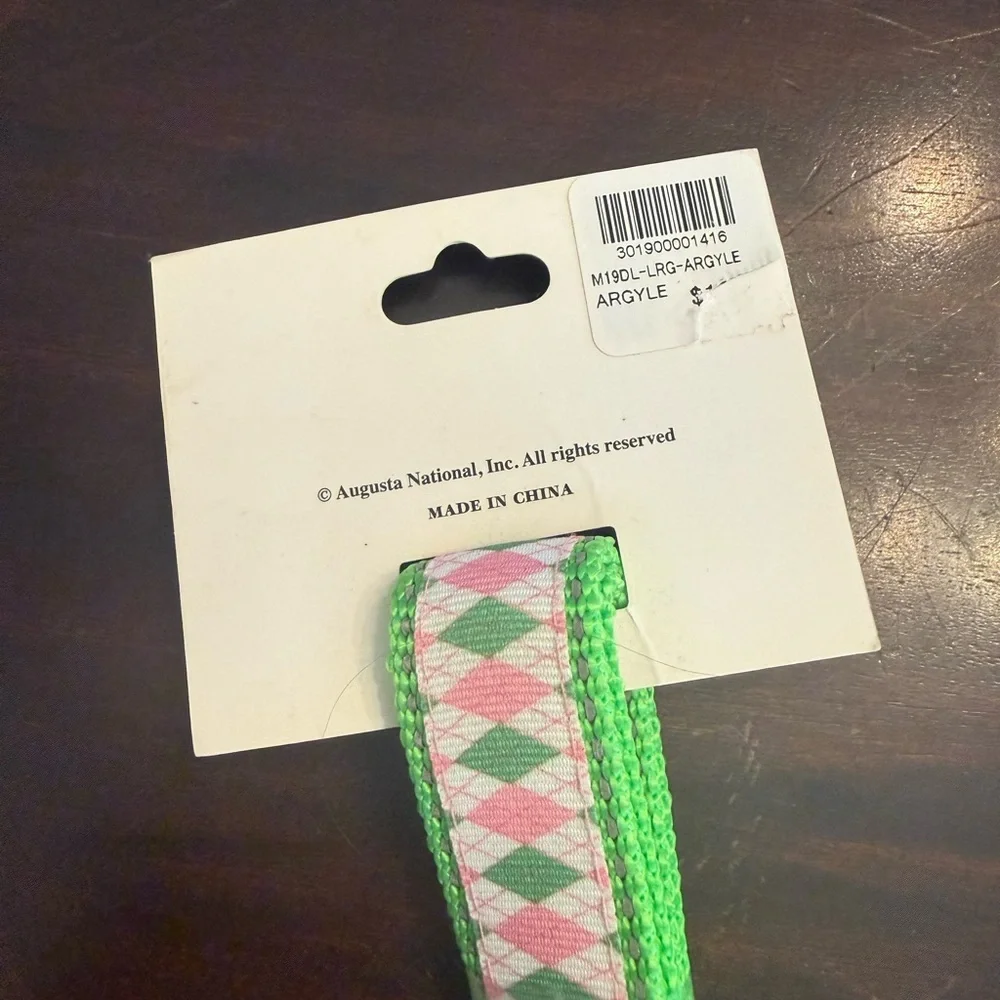 Nwt Masters Pet Leash Argyle Pattern 72” length pink and green